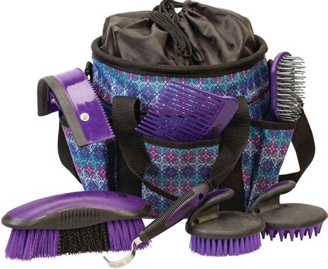 Weaver Leather 7-Piece Horse Grooming Kit, Purple Geo - Chewy.com