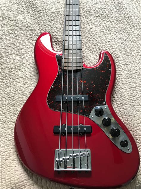 SOLD - Fender Deluxe Jazz Bass 5-String Active Candy Apple Red w/Tort ...