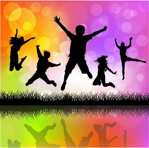 Children jumping silhouette vector free vector download (6,487 Free ...