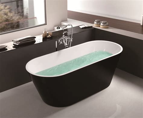 China Acrylic Freestanding Oval Shape Deep Soaking tub -Black Luxury ...