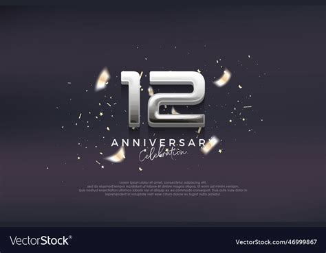 Modern and elegant 12th anniversary celebration Vector Image