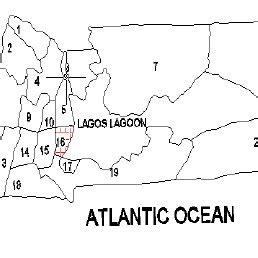 Map of Lagos state showing the 20 local governments Source: Lagos State ...