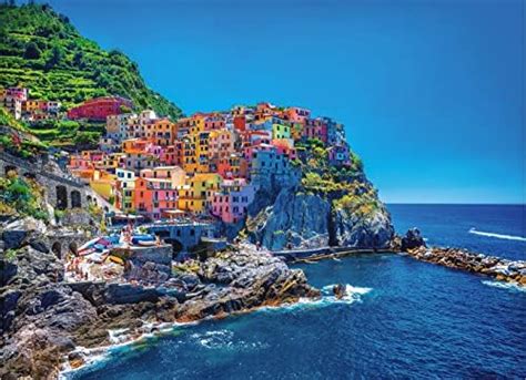 Jigsaw Puzzles 1000 Pieces for Adults Cinque Terre Italy Landscape Puzzle Natural Scene Hard ...