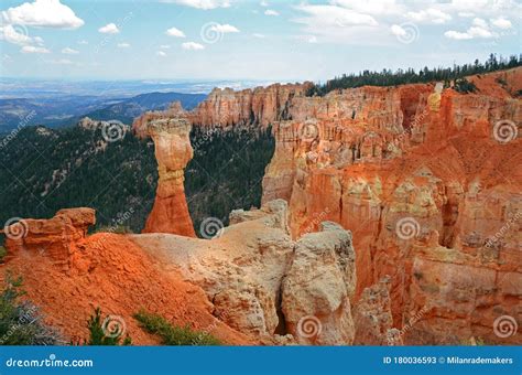 Scenic Landscape in Bryce Canyon with Beautiful Orange Rock Formations ...