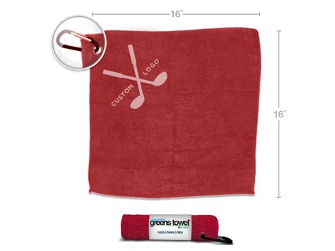 Custom Logo Red Microfiber Golf Towels | Great for Golf Tournaments