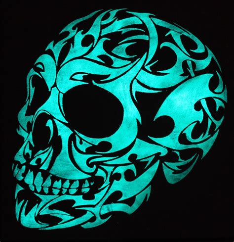 Glow in the dark 3D gothic skull Painting by Twilight Vision