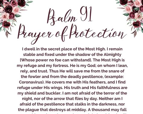Psalm 91 protection Prayer God's Protection Prayer - Etsy Canada