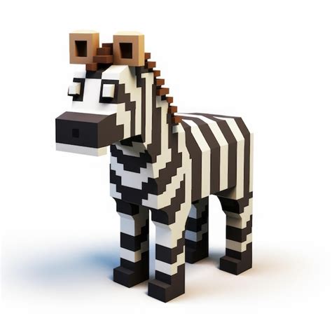 Premium AI Image | Create A Cute Zebra Character In Minecraft With Pixel Art