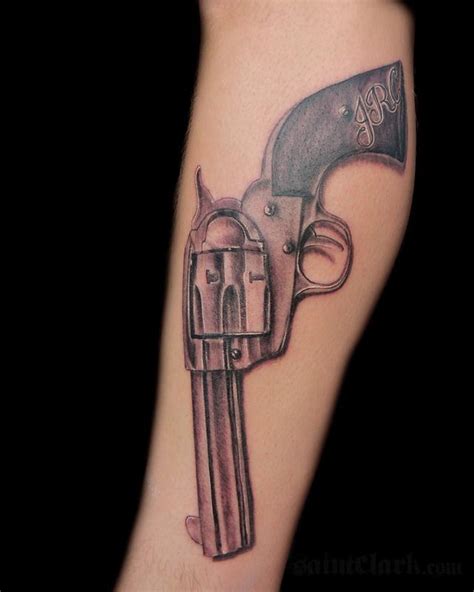 Hand Gun Revolver Tattoo by Chris Saint Clark: TattooNOW