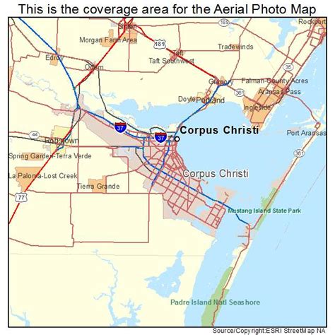 Aerial Photography Map of Corpus Christi, TX Texas