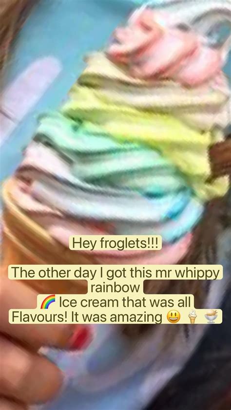 Hey froglets!!! The other day I got this mr whippy rainbow 🌈 Ice cream that was all Flavours! It ...