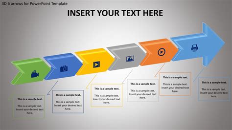 3D 6 arrows for PowerPoint Template - Slidevilla