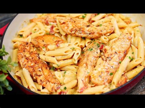 Creamy Garlic Parmesan Pasta and Chicken with Sun-dried Tomatoes from Cooking With Claudia ...