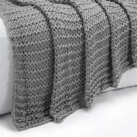 Chain Knit Throw - Grey | Kmart | Knitted throws, Grey throw, Knitting