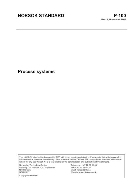 (PDF) P-100 (Norsok Standards Process Systems) - DOKUMEN.TIPS