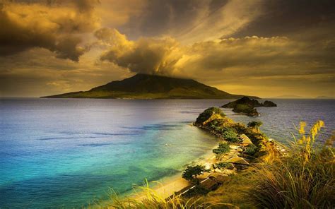 nature, Landscape, Philippines, Volcano, Beach, Island, Clouds ...