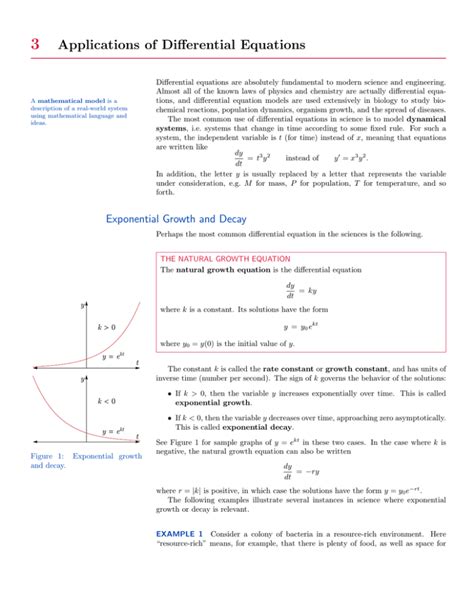 3 Applications of Differential Equations