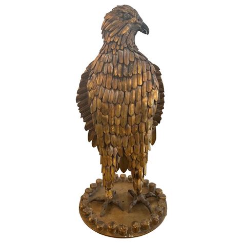 Large Gilded metal eagle sculpture For Sale at 1stDibs