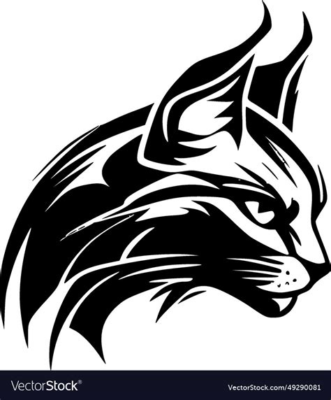 Wildcat - black and white Royalty Free Vector Image