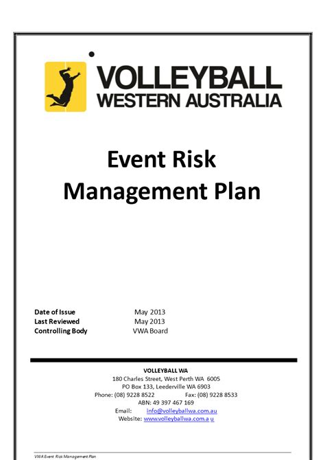 Event Risk Management Plan