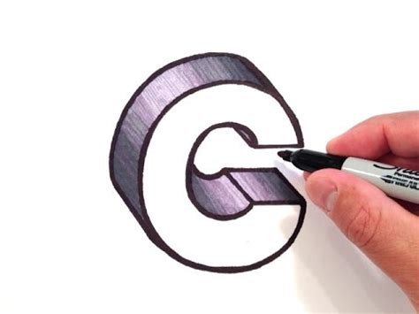 How to Draw the Letter C in 3D - YouTube