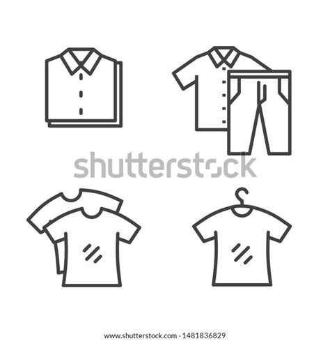 Set Clothes Icon Line Design Clothes Stock Vector (Royalty Free ...