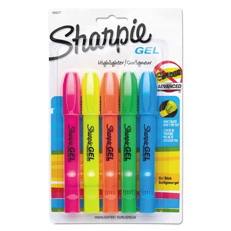 Sharpie® Gel Highlighters, Assorted Colors, 5 Pack - Walmart.com - Walmart.com