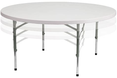 60" Round Height Adjustable Granite White Plastic Folding Table from ...