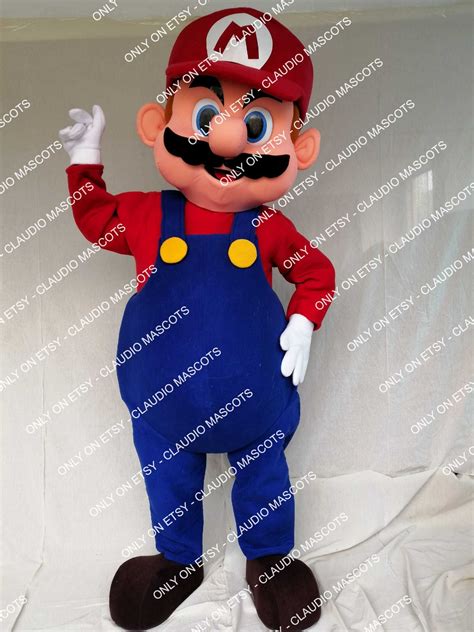 Mario Red Plumber Mascot Costume Holiday Christmas Free - Etsy