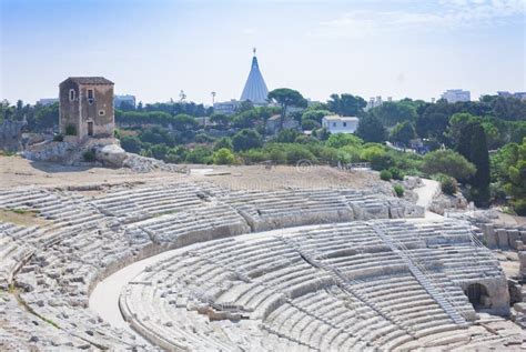 Greek Theatre of Syracuse, Ruins of Ancient Monument, Sicily, Italy ...