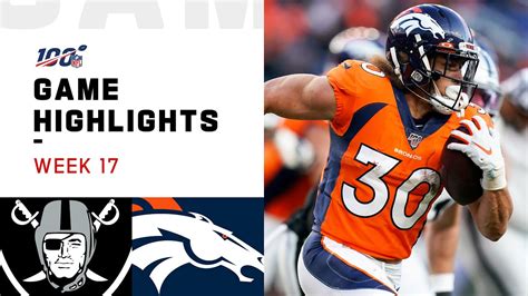 Raiders vs. Broncos Week 17 Highlights | NFL 2019 - YouTube