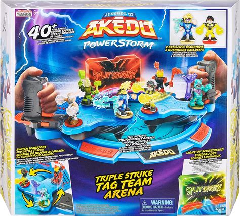 Legends of Akedo Powerstorm Triple Strike Tag Team Arena with 40+ Battle Sound Effects, Light Up ...