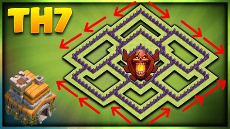 NEW! TOWN HALL 7 TROPHY BASE DESIGN 2017-TH7 DEFENSIVE BASE-Clash Of Clans - YouTube