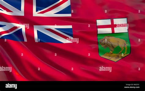 Manitoba flag. Waving flag of Manitoba province, Canada Stock Photo - Alamy