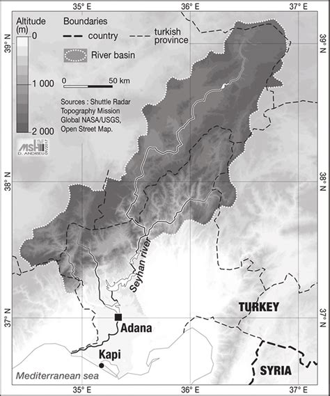 1 Map of Seyhan river basin. | Download Scientific Diagram