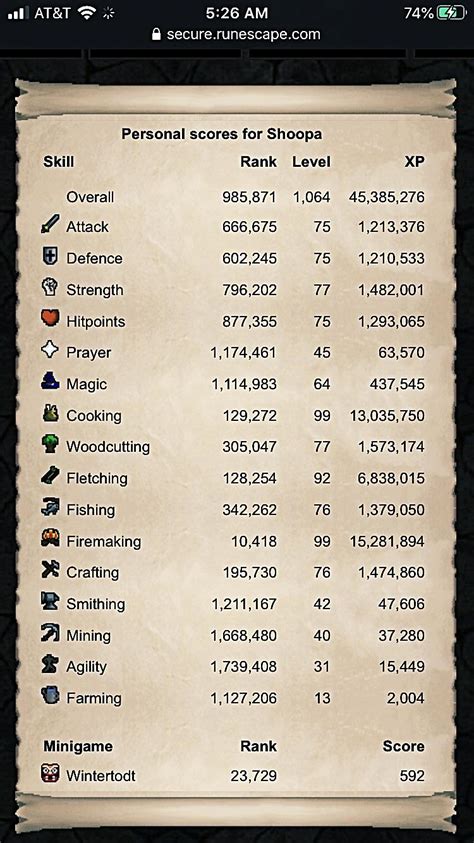 My OSRS stats : r/1darkroom