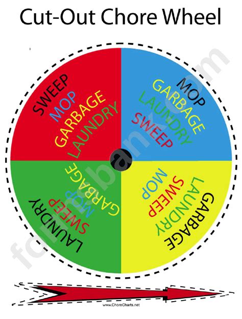 Cut-Out Chore Wheel Template printable pdf download