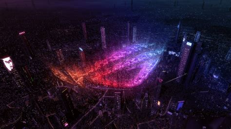 Download wallpaper: City lights by Asus ROG 1366x768