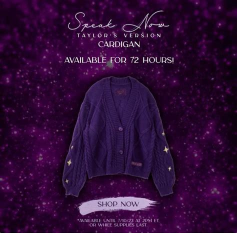 Speak Now Taylor Swift Cardigan XS/M and M/L, Women's Fashion, Tops, Longsleeves on Carousell