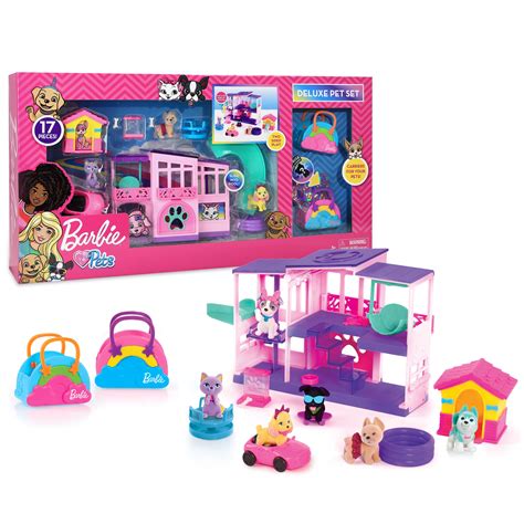 Barbie Deluxe Pet Dreamhouse 15-Piece Playset, Preschool Ages 3 up by Just Play - Walmart.com ...