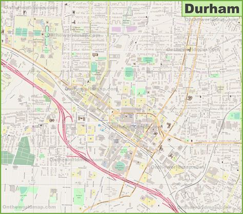 Large detailed map of Durham