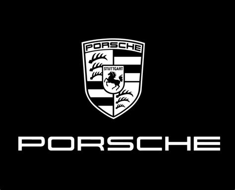 Porsche Logo Brand Symbol White Design German Car Automobile Vector Illustration With Black ...