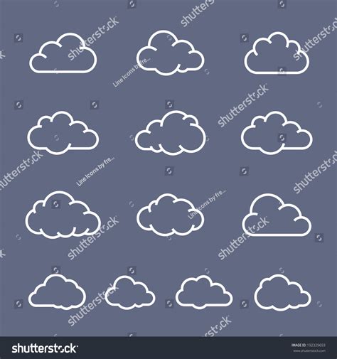 Cloud Shape Collection Cloud Vector Icons Stock Vector (Royalty Free ...