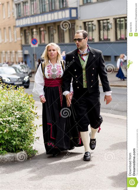 Norwegian Constitution Day Dressed Couple Editorial Image - Image of ...