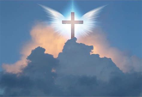 Amazon.com : YongFoto 5x3ft Jesus Cross Sunshine Backdrop Angel Wings Clouds Photography ...