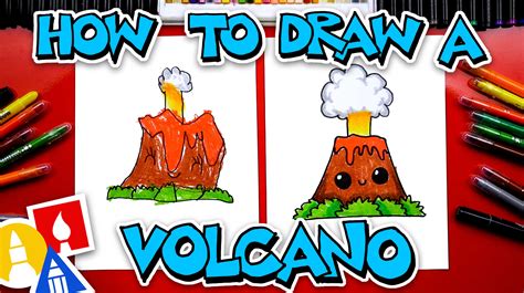 How To Draw A Cute Volcano - Art For Kids Hub