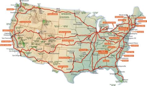 Maps on the Web: Amtrak Long-Distance Routes, USA