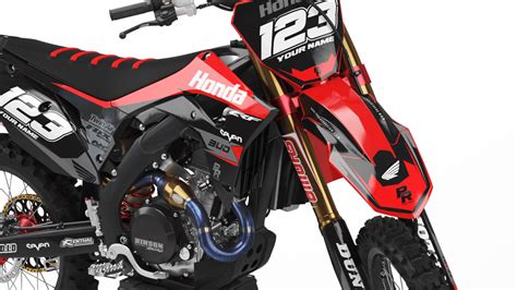 Custom dirt bike Graphics kit HONDA BUD RACING BLACK|RED CA36A1 | custom-graphics-mx