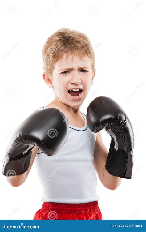 Smiling Boxer Child Boy Training Boxing Sport Stock Photo - Image: 48676572