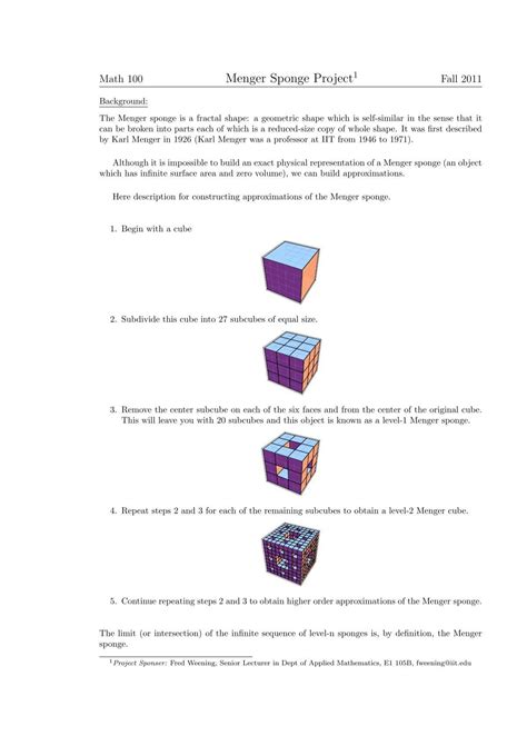 Menger Sponge Project1